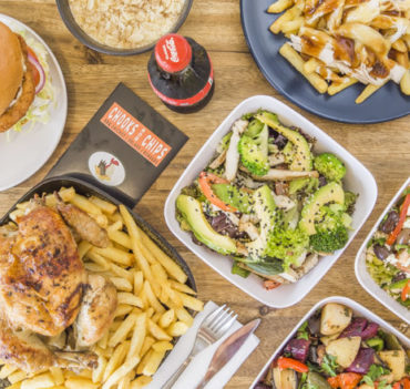 Chooks & Chips chicken, salad, meal